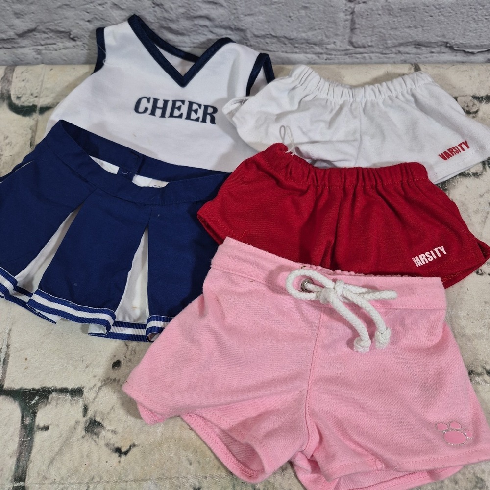 Teddy Bear Clothes Lot Cheerleader Uniform Outfit Varsity Sweat Shorts 5pcs‎